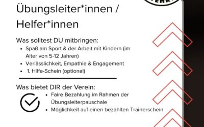 Wir suchen neue Übungsleiterinnen und Helferinnen für unsere Kindergruppen!
